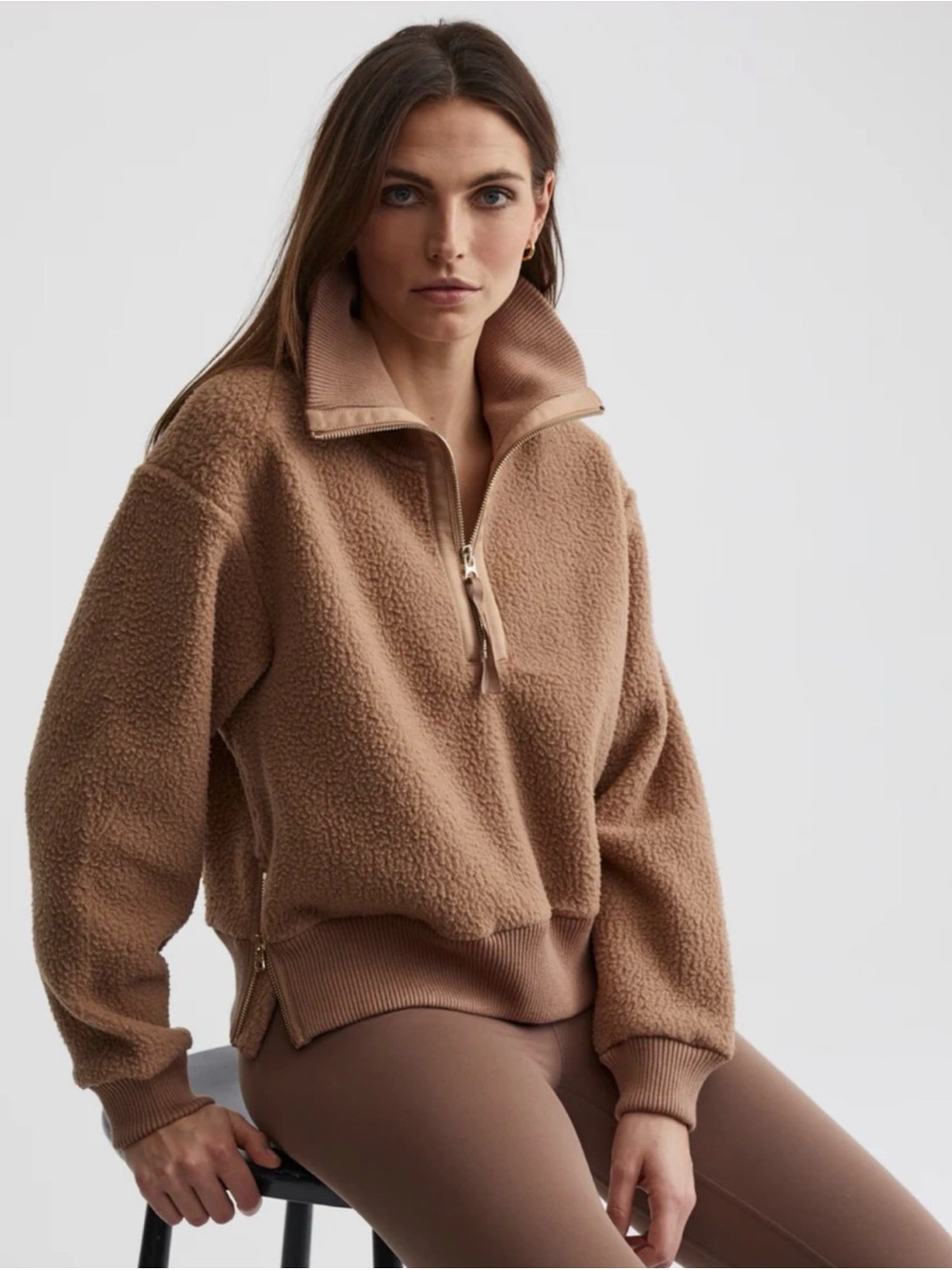 Varley Roselle Half Zip Borg Fleece Pullover Chanterelle Small